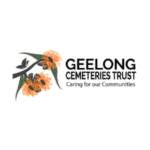 Logo for Geelong Cemeteries Trust with tagline Caring for our Communities